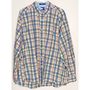 Tommy Hilfiger Mens Long Sleeve Plaid Button Down Shirt Size XL